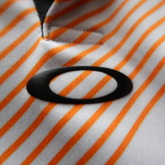 Oakley HydroLix Black Orange Striped Polo (L) ⛳️ - Picture 1 of 14